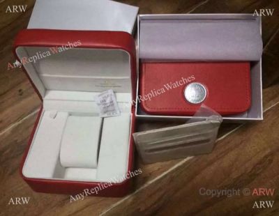 New Deluxe Omega Red leather Watch box